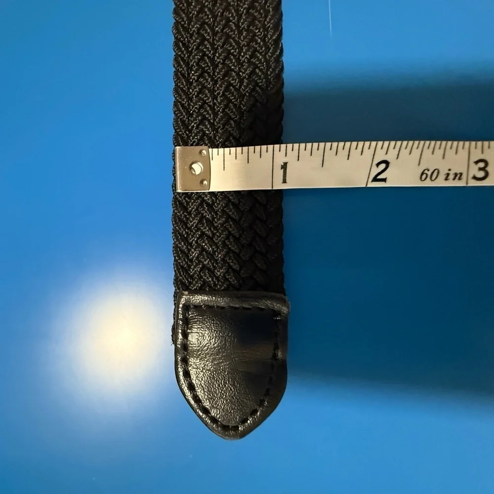 Men's Black Braided Leather Belt. Size Small. Perfect Condition.